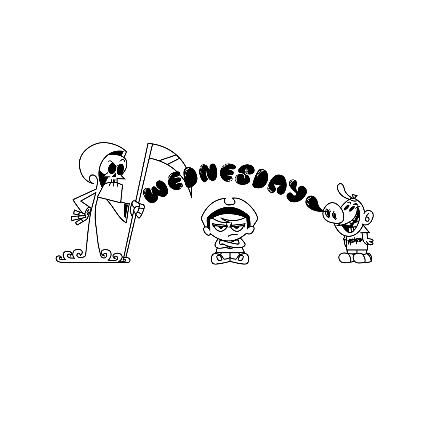 The Grim Adventures of Wednesdayateleven (Black) - White Tee