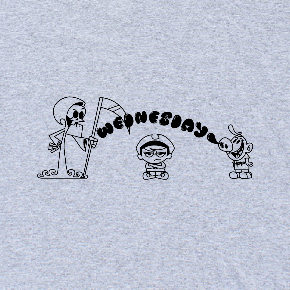 The Grim Adventures of Wednesdayateleven (Black) - Grey Tee