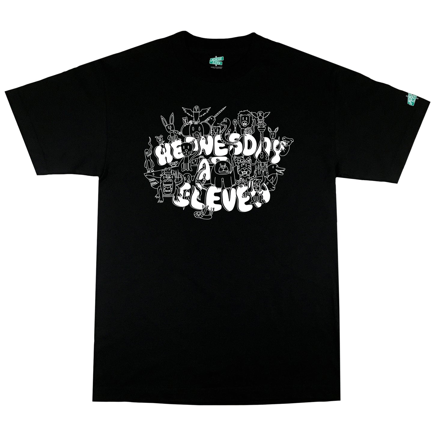 Animals(WHITE) - Black Tee