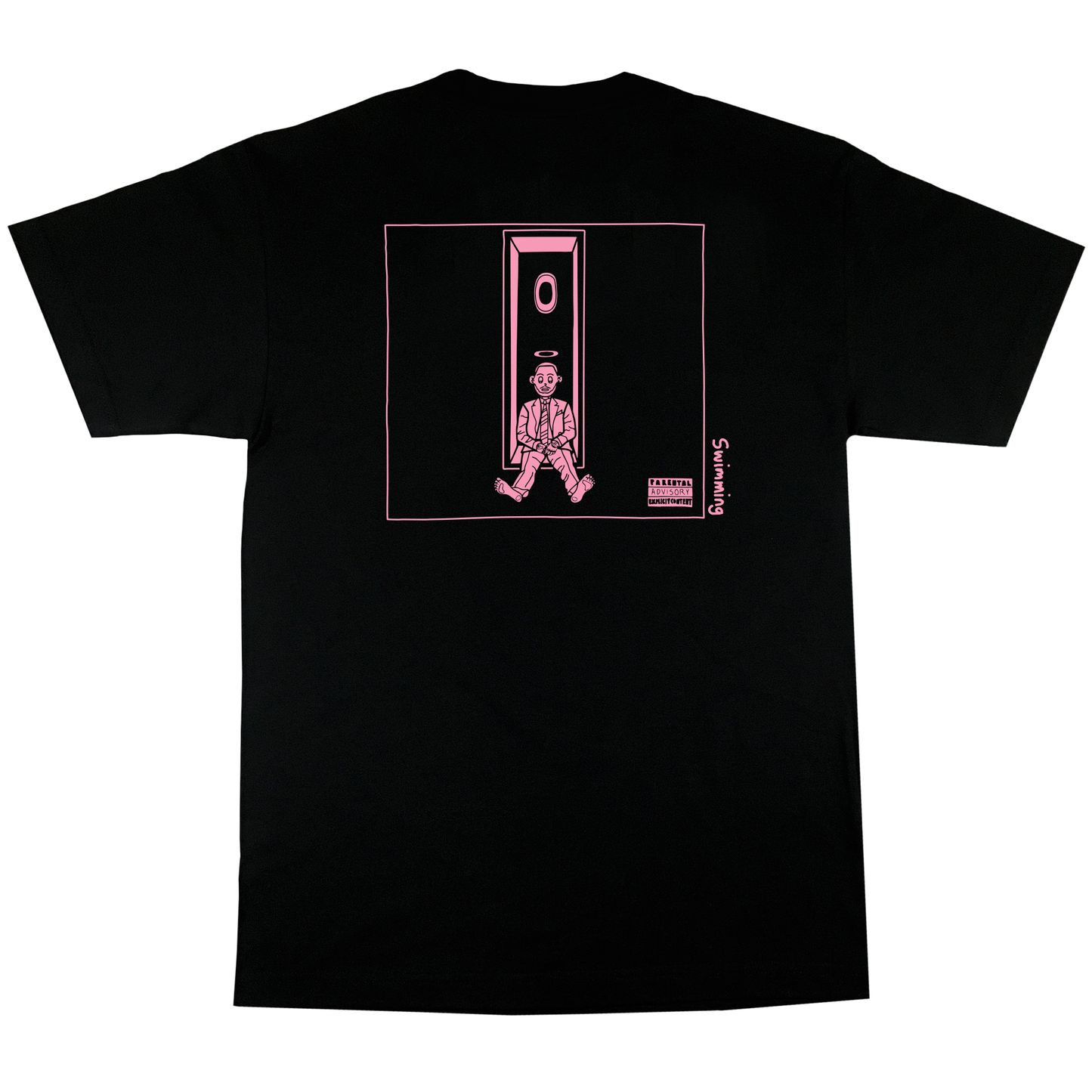 Swimming (PINK) - Black Tee