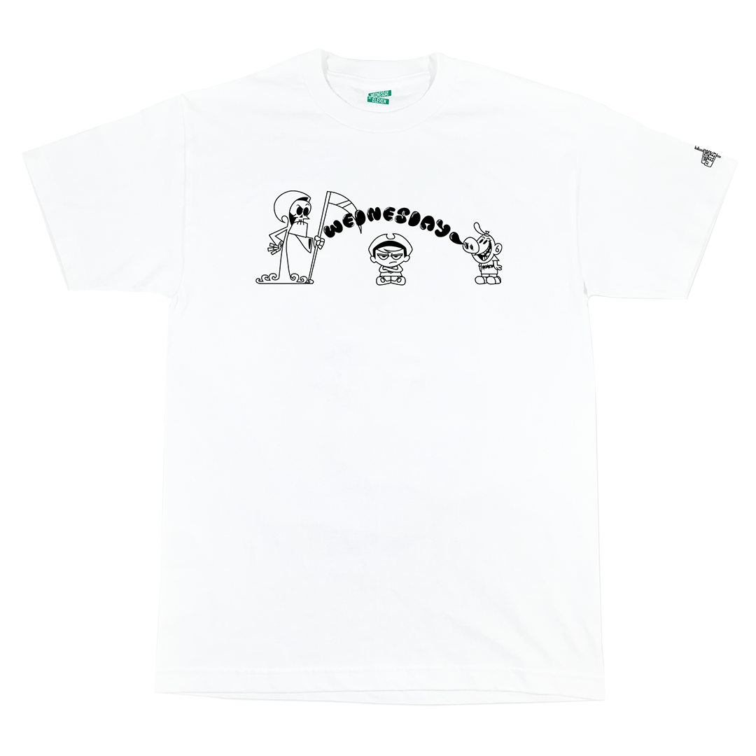 The Grim Adventures of Wednesdayateleven (Black) - White Tee