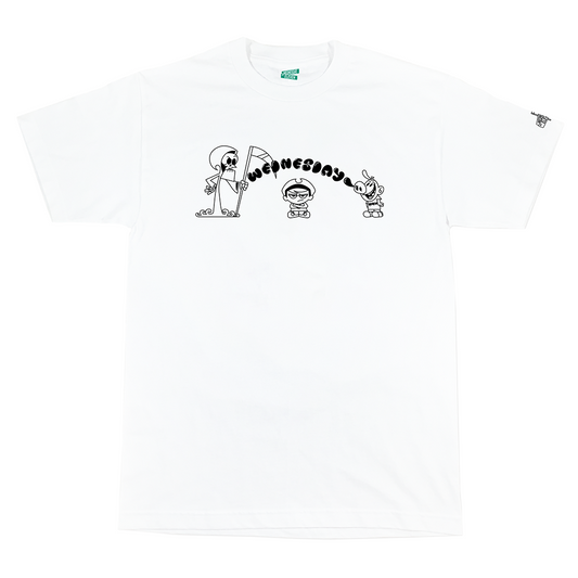 The Grim Adventures of Wednesdayateleven (Black) - White Tee