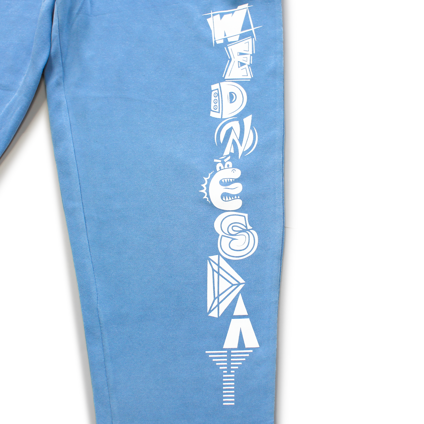Doodle Font - Pigment Light Blue Sweatpants